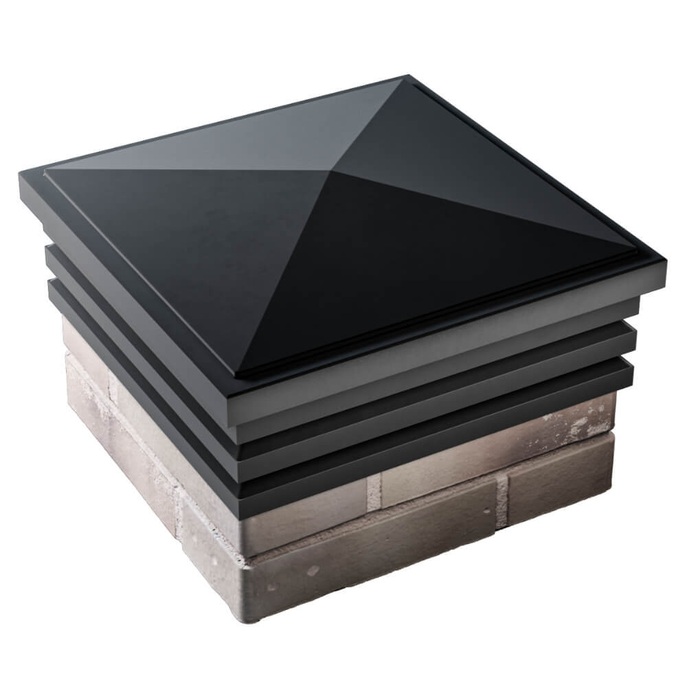 Колпак Zking Бона ХайТек Черный на столб 1.5х1.5 кирпича (385х385мм) в Иваново фото