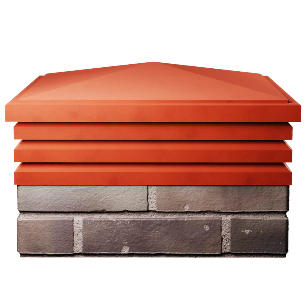 Колпак Zking Бона ХайТек Красный на столб 2х2 кирпича (513х513мм) Иваново фото