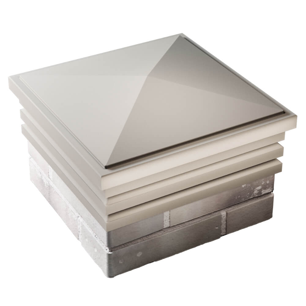 Колпак Zking Бона ХайТек Бежевый на столб 1.5х1.5 кирпича (385х385мм) в Иваново фото