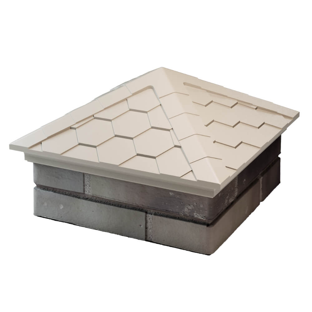 Колпак Zking Эверест Бежевый на столб 1.5х1.5 кирпича (390х390мм) в Иваново фото