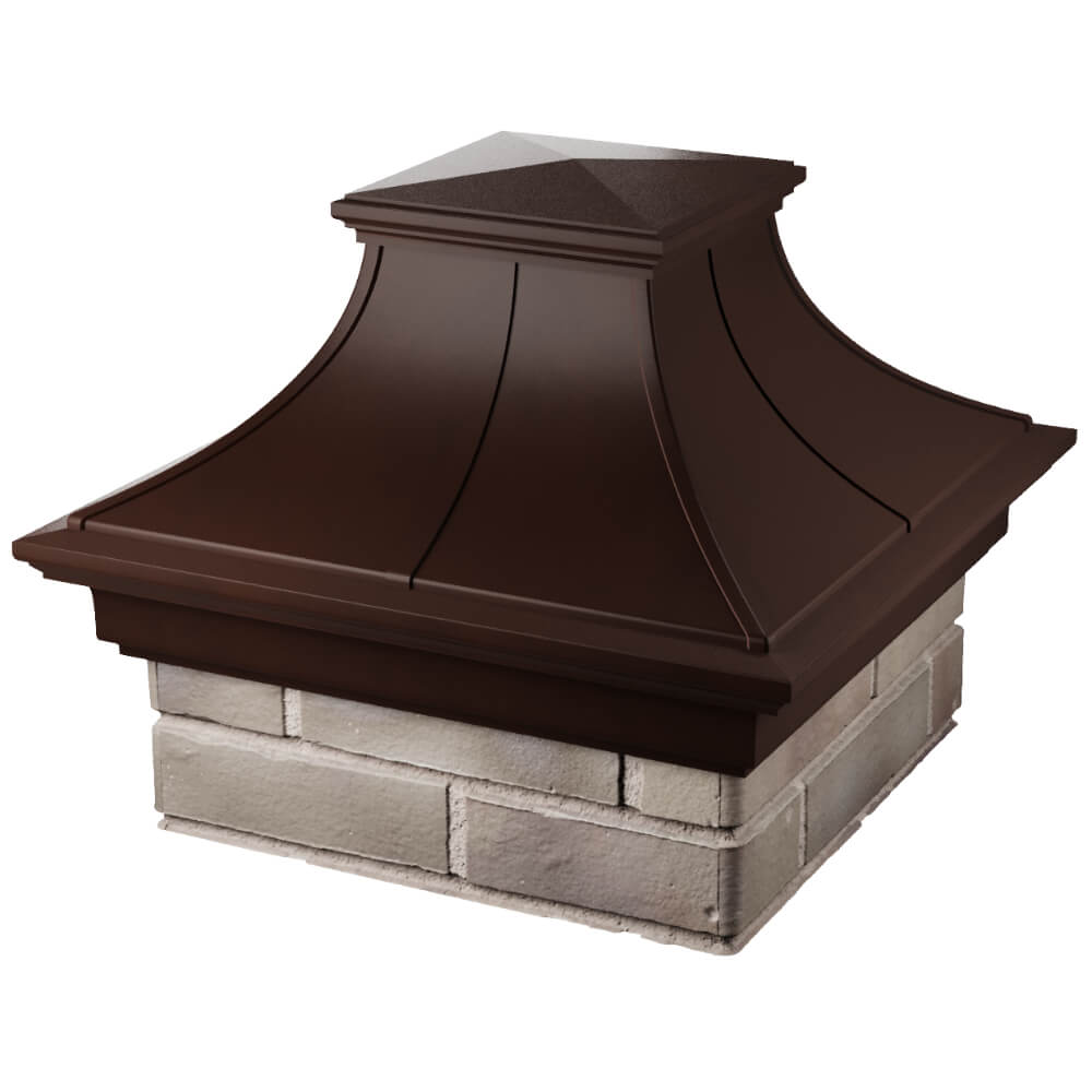 Колпак Zking Монблан Премиум Коричневый на столб 1.5х1.5 кирпича (385х385мм) в Иваново фото