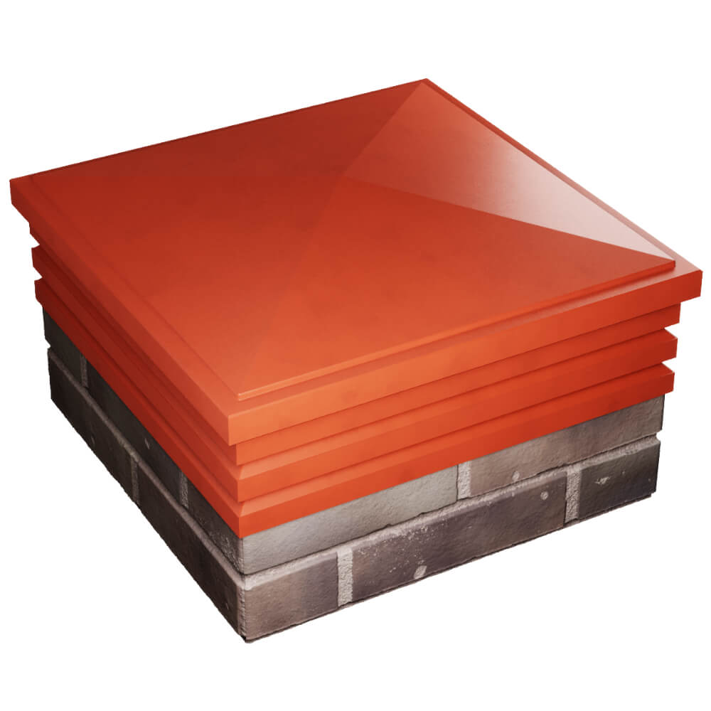 Колпак Zking Бона ХайТек Красный на столб 2х2 кирпича (513х513мм) в Иваново фото