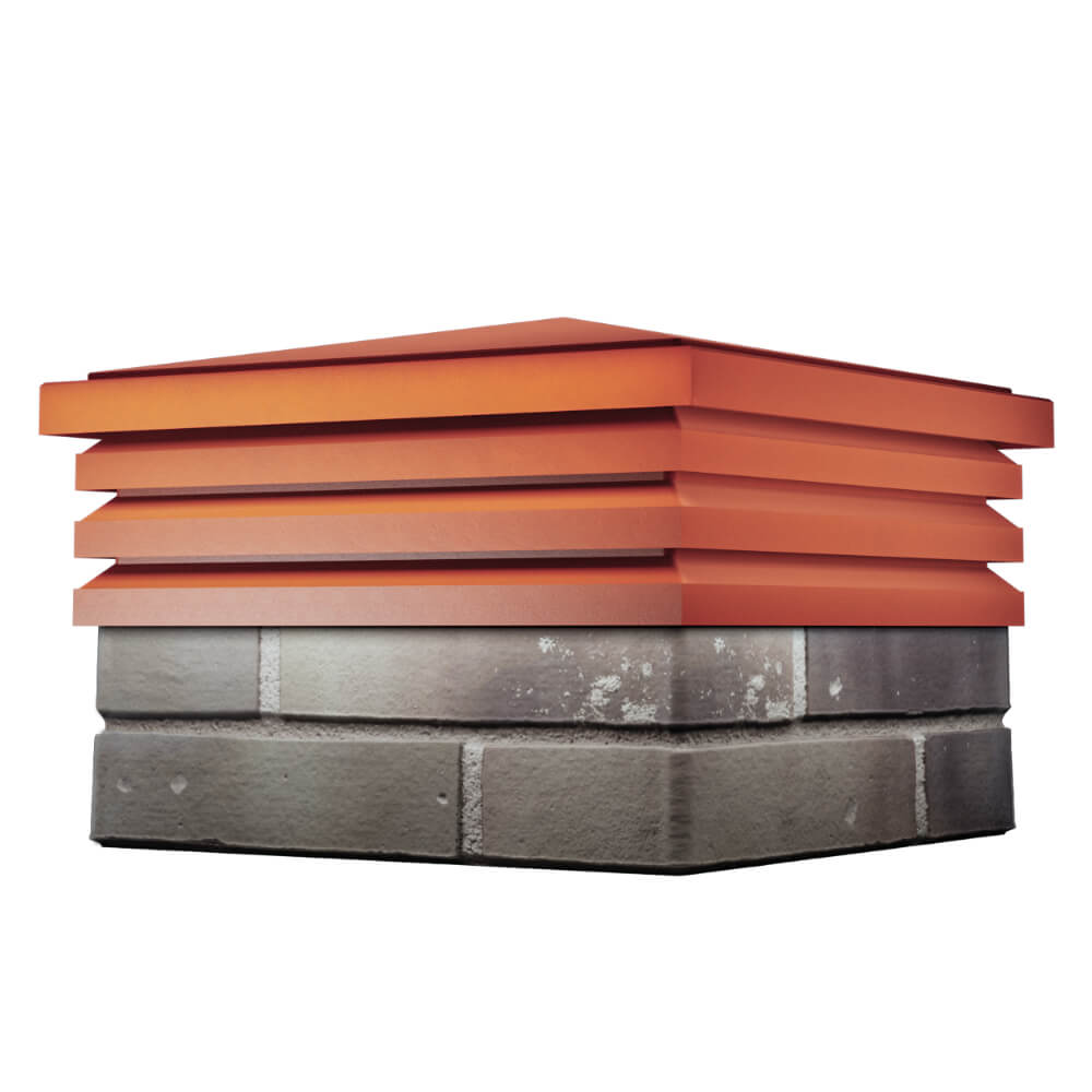 Колпак Zking Бона ХайТек Красный на столб 1.5х1.5 кирпича (385х385мм) в Иваново фото