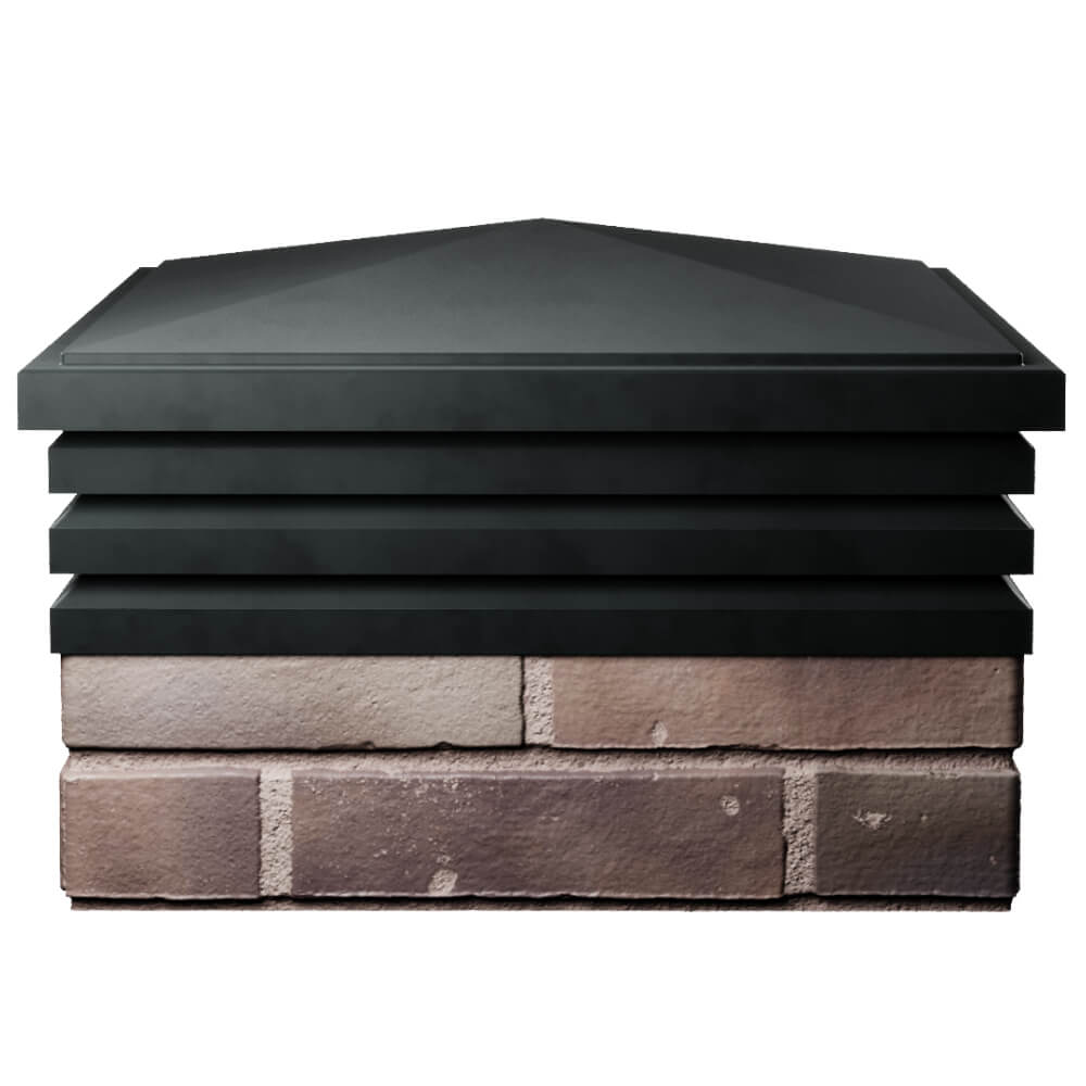 Колпак Zking Бона ХайТек Черный на столб 2х2 кирпича (513х513мм) Иваново фото