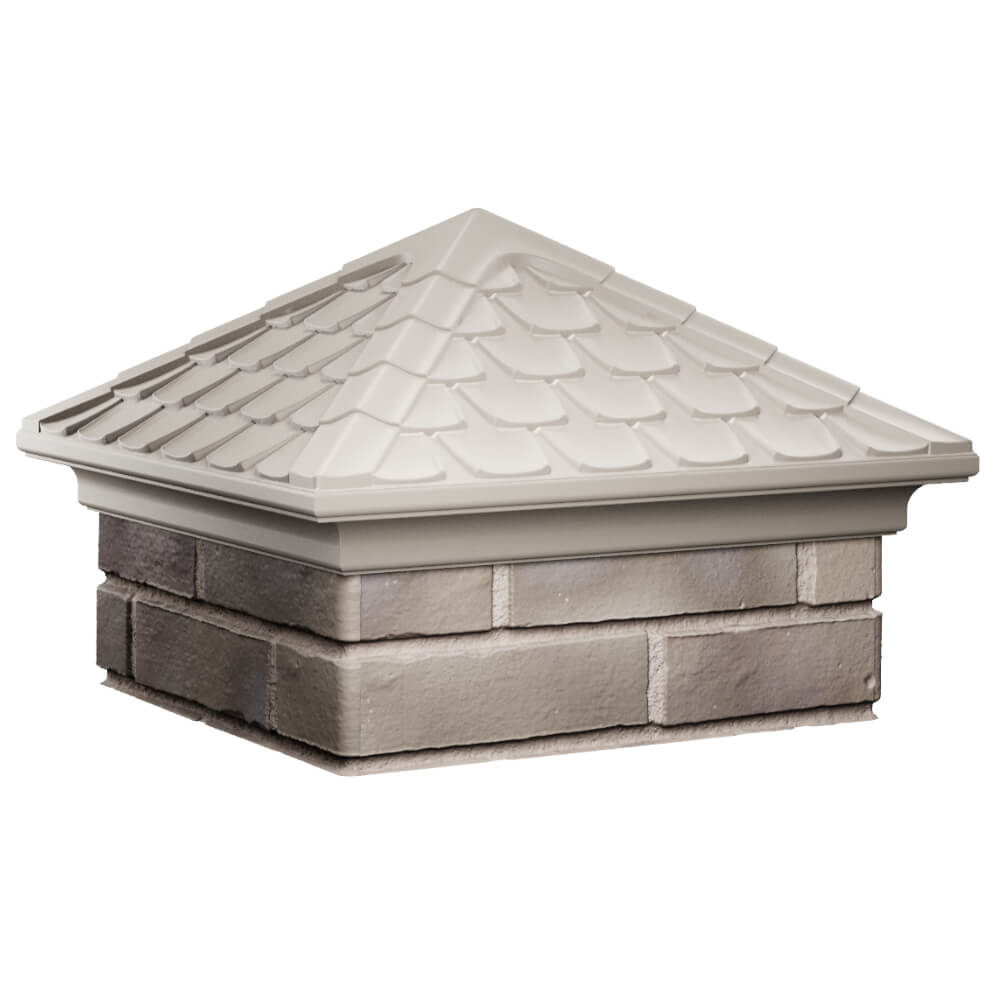 Колпак Zking Эльбрус Бежевый на столб 1.5х1.5 кирпича (385х385мм) в Иваново фото