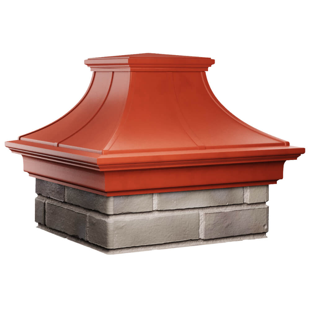 Колпак Zking Монблан Премиум Красный на столб 1.5х1.5 кирпича (385х385мм) в Иваново фото
