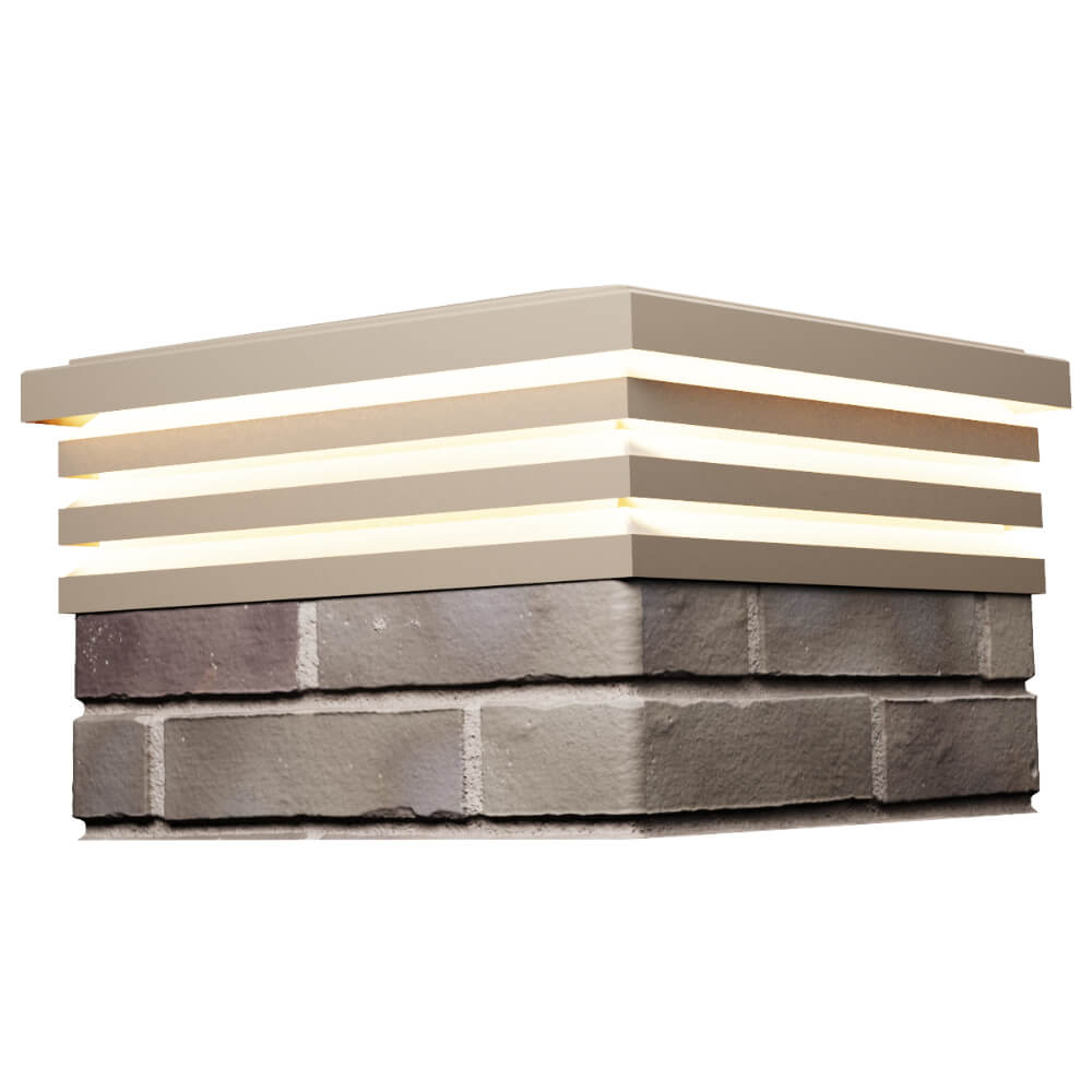 Колпак Zking Бона ХайТек Бежевый на столб 1.5х1.5 кирпича (385х385мм) с подсветкой в Иваново фото