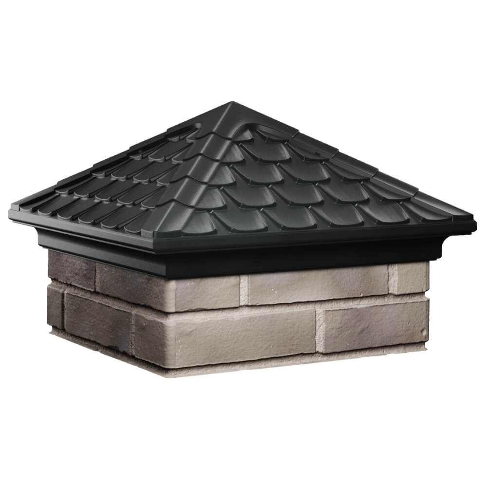 Колпак Zking Эльбрус Черный на столб 1.5х1.5 кирпича (385х385мм) в Иваново фото