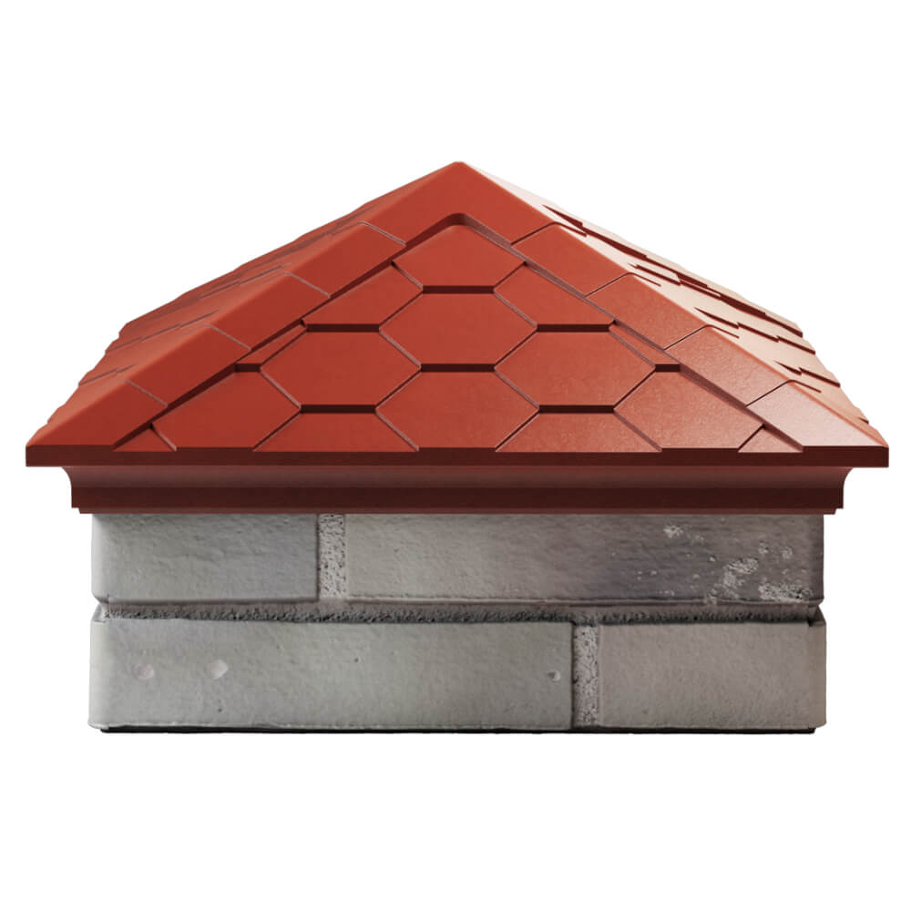 Колпак Zking Эверест Красный на столб 1.5х1.5 кирпича (390х390мм) Иваново фото