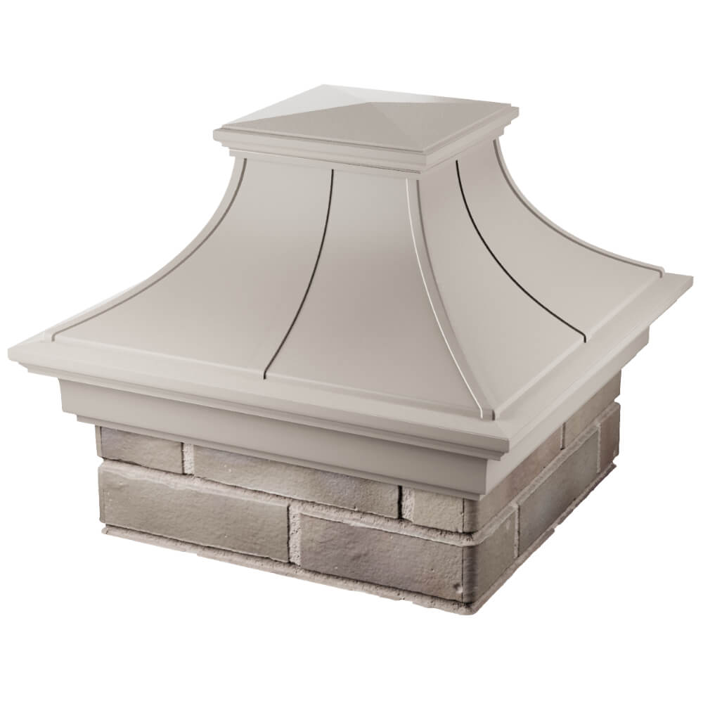 Колпак Zking Монблан Премиум Бежевый на столб 1.5х1.5 кирпича (385х385мм) в Иваново фото