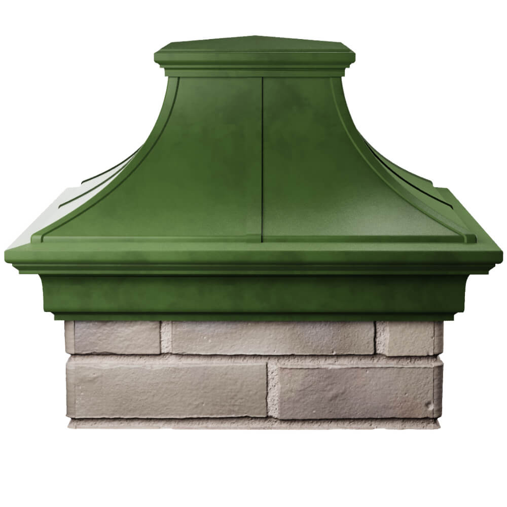 Колпак Zking Монблан Премиум Зеленый на столб 1.5х1.5 кирпича (385х385мм) Иваново фото
