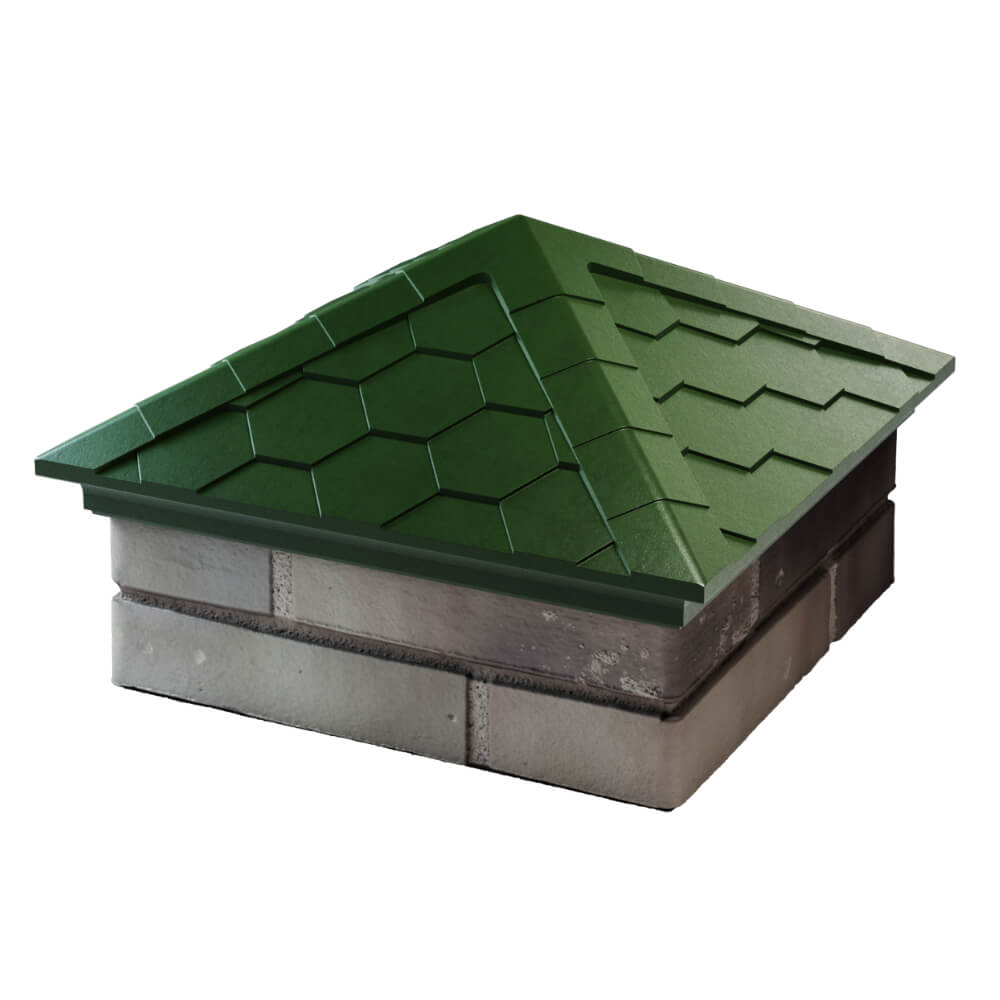 Колпак Zking Эверест Зеленый на столб 1.5х1.5 кирпича (390х390мм) в Иваново фото