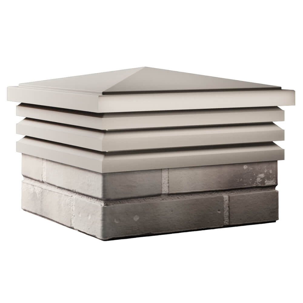 Колпак Zking Бона ХайТек Бежевый на столб 1.5х1.5 кирпича (385х385мм) в Иваново фото