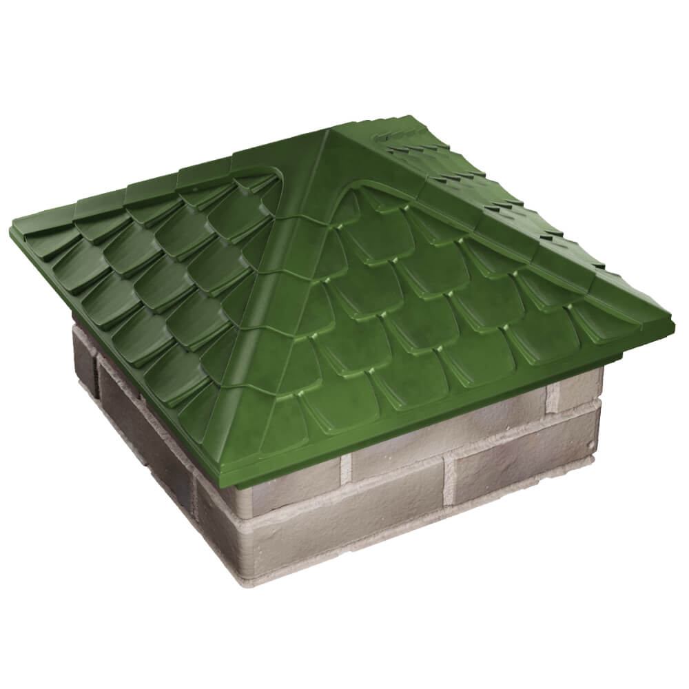 Колпак Zking Эльбрус Зеленый на столб 1.5х1.5 кирпича (385х385мм) в Иваново фото