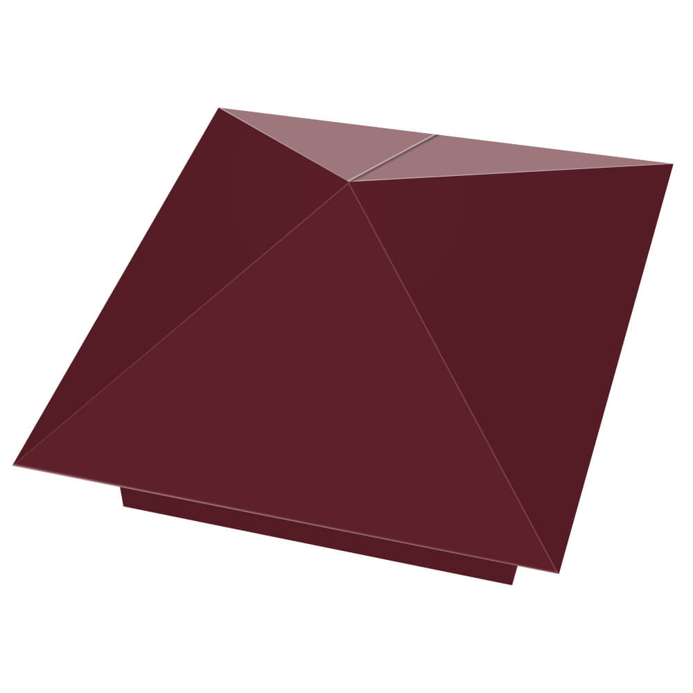 Колпак металлический 390х390мм RAL3005 Красное Вино заборный Иваново фото