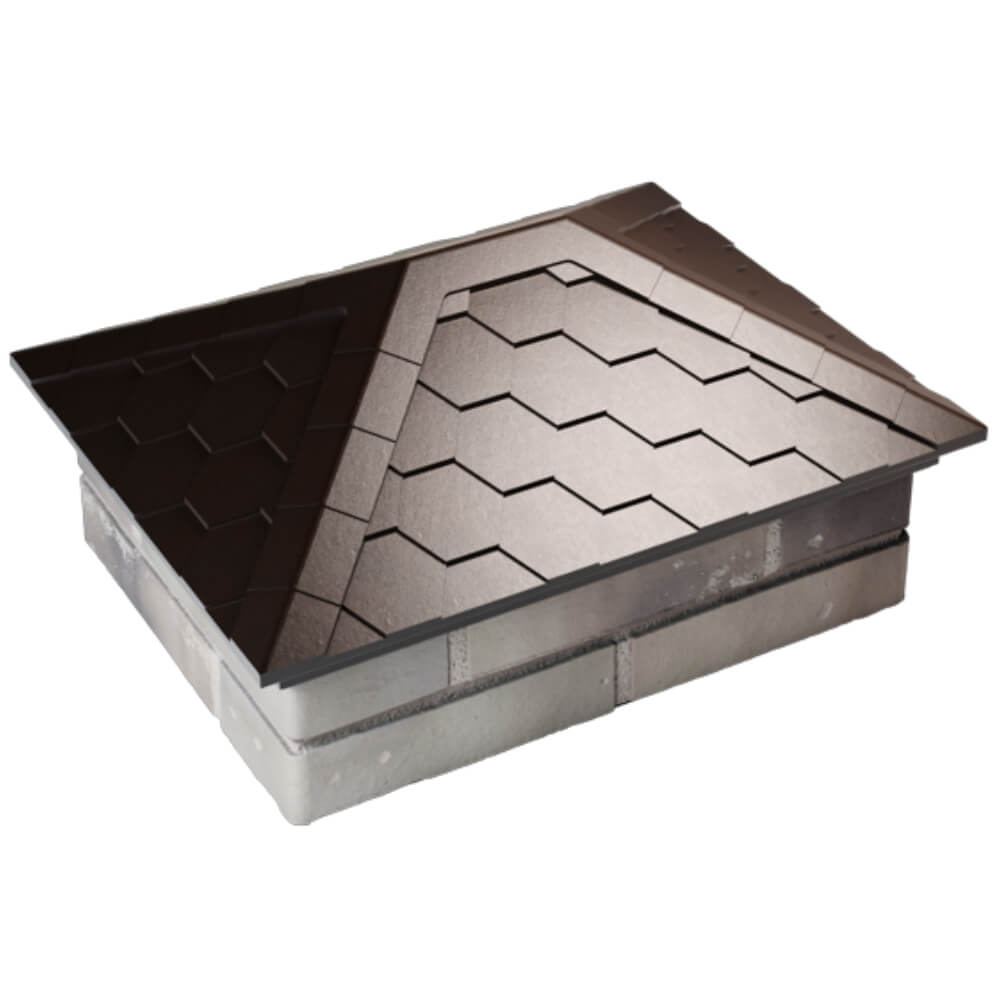 Колпак Zking Эверест Коричневый на столб 2х1.5 кирпича (520х390мм) Иваново фото