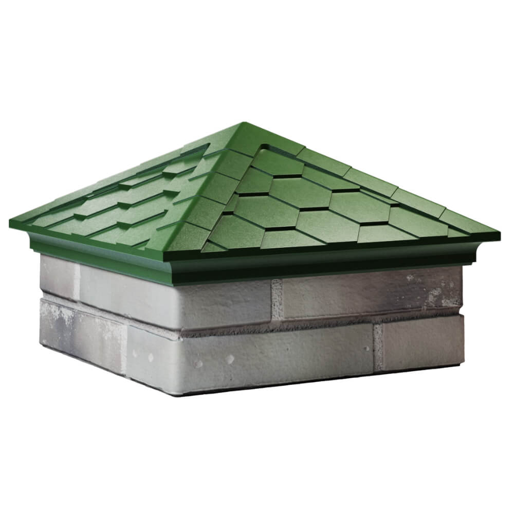 Колпак Zking Эверест Зеленый на столб 1.5х1.5 кирпича (390х390мм) в Иваново фото