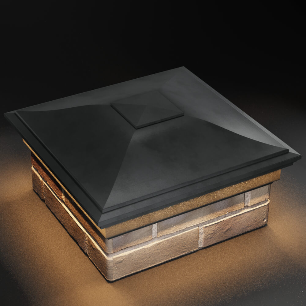 Колпак Zking Монблан Серый на столб 1.5х1.5 кирпича (385х385мм) с подсветкой в Иваново фото