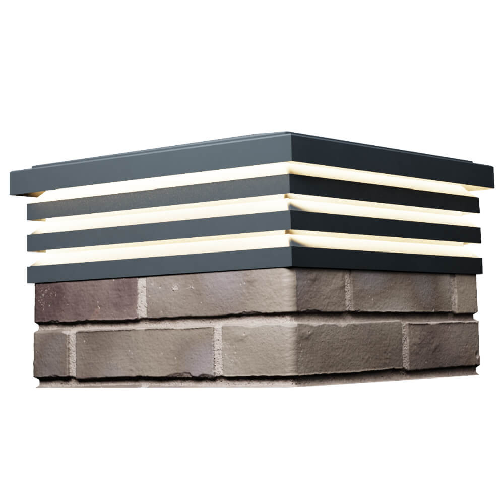 Колпак Zking Бона ХайТек Серый на столб 1.5х1.5 кирпича (385х385мм) с подсветкой в Иваново фото