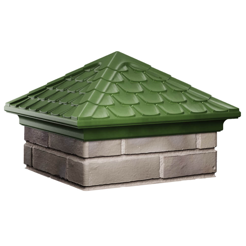 Колпак Zking Эльбрус Зеленый на столб 1.5х1.5 кирпича (385х385мм) в Иваново фото