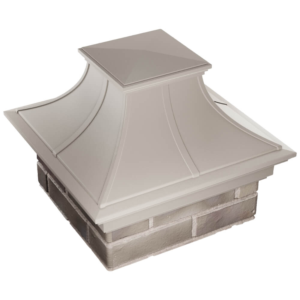 Колпак Zking Монблан Премиум Бежевый на столб 1.5х1.5 кирпича (385х385мм) в Иваново фото
